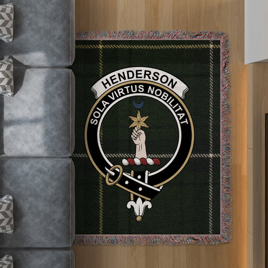 Physical Item 50" x 60" Henderson Clan Scottish Tartan Woven Blanket