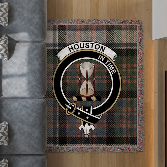 Physical Item 50" x 60" Houston Clan Scottish Tartan Woven Blanket