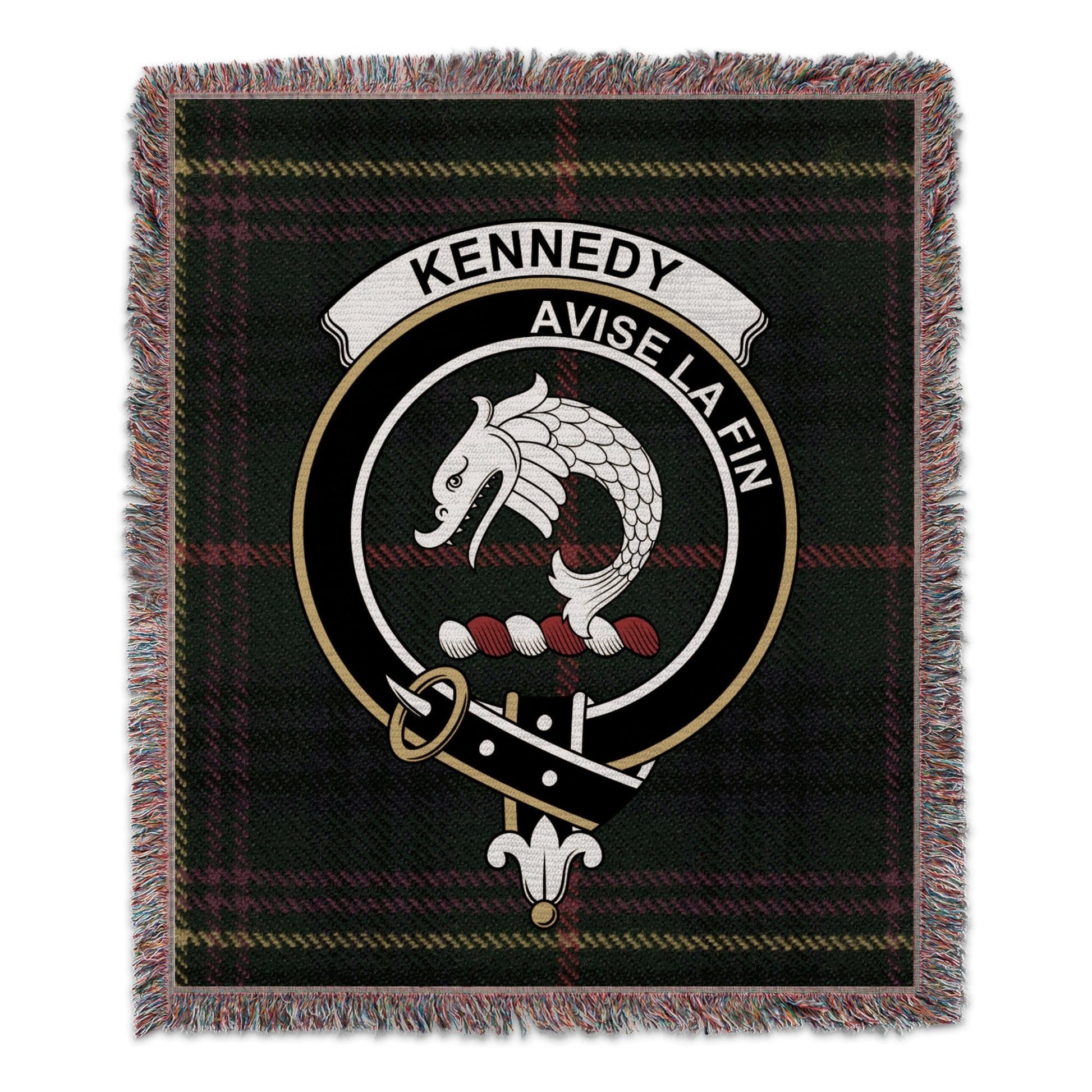 Physical Item 50" x 60" Kennedy Clan Scottish Tartan Woven Blanket