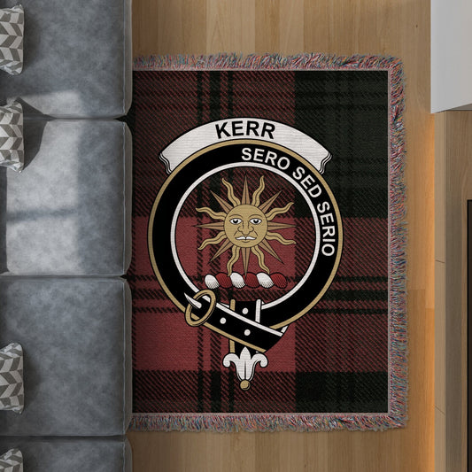 Physical Item 50" x 60" Kerr Clan Scottish Tartan Woven Blanket