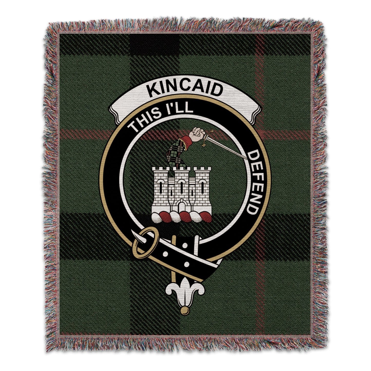 Physical Item 50" x 60" Kincaid Clan Scottish Tartan Woven Blanket