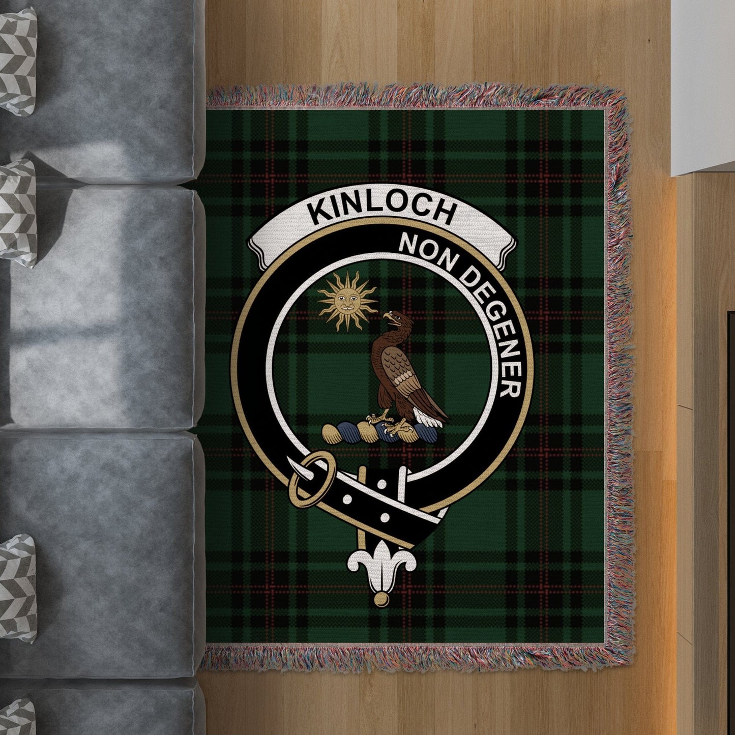 Physical Item 50" x 60" Kinloch Clan Scottish Tartan Woven Blanket