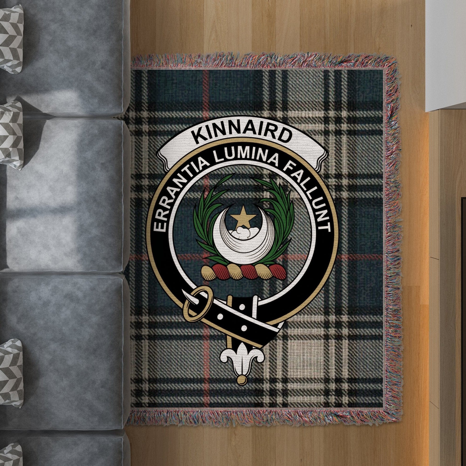 Physical Item 50" x 60" Kinnaird Clan Scottish Tartan Woven Blanket