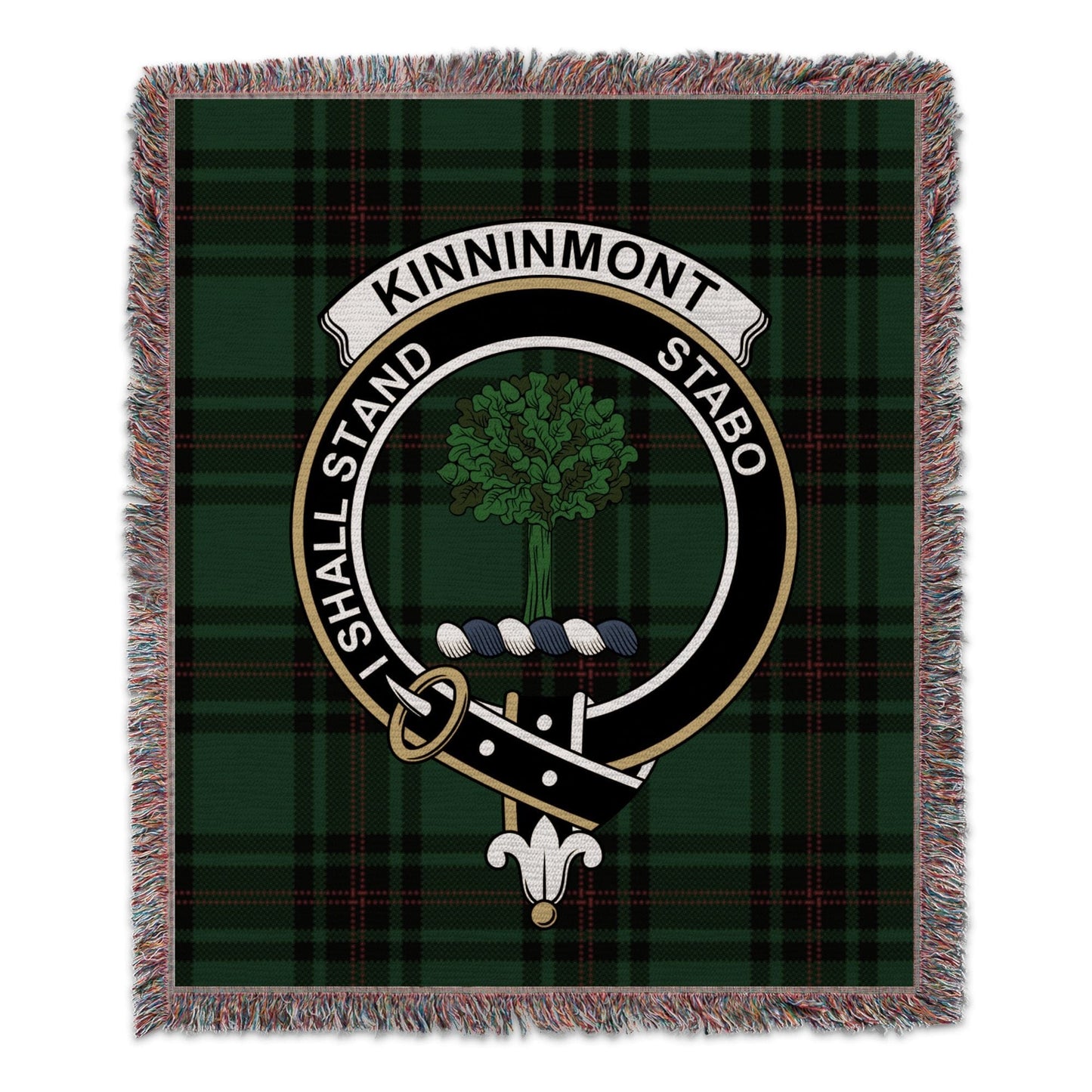 Physical Item 50" x 60" Kinninmont Clan Scottish Tartan Woven Blanket