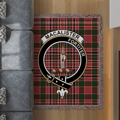 Physical Item 50" x 60" Macalister Clan Scottish Tartan Woven Blanket