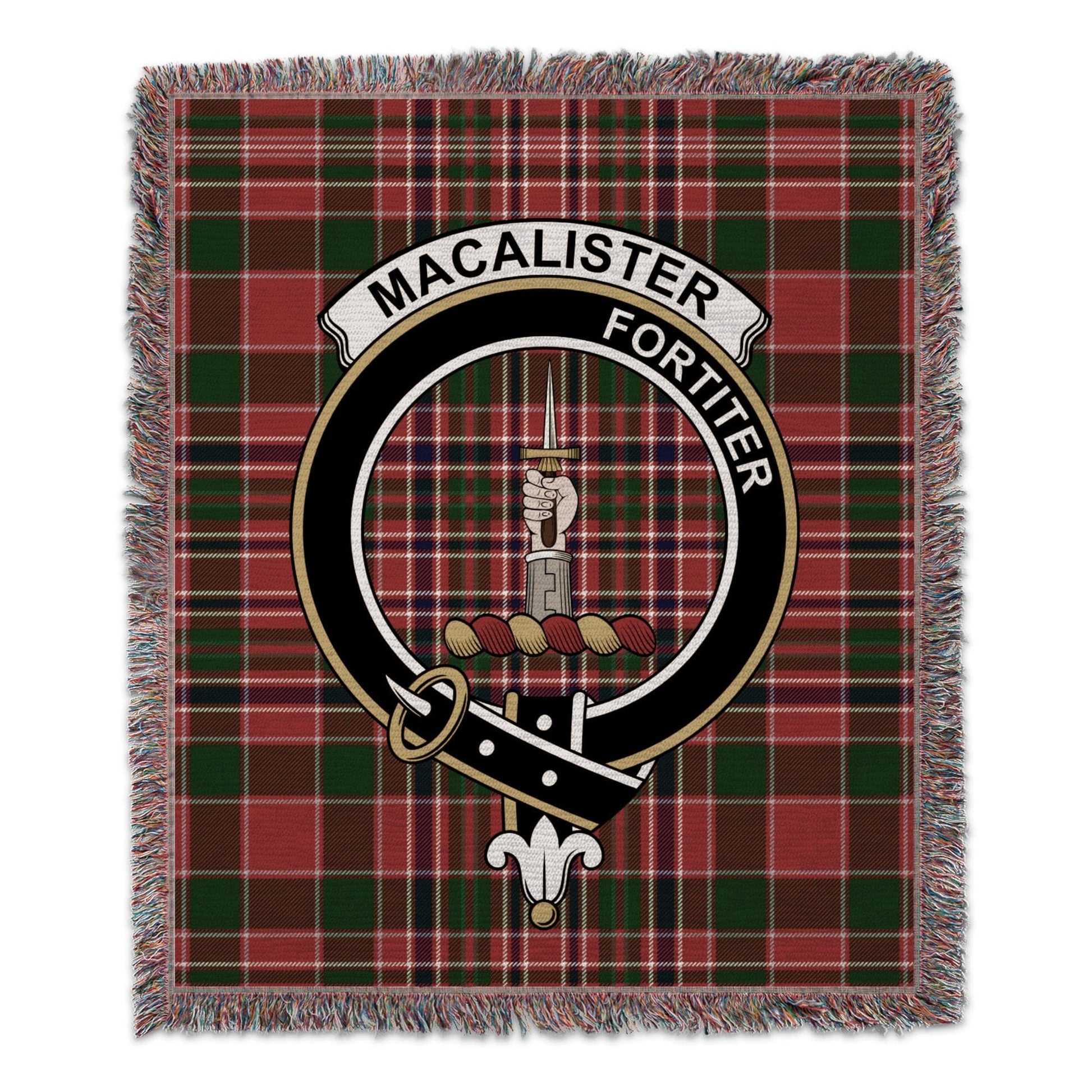 Physical Item 50" x 60" Macalister Clan Scottish Tartan Woven Blanket