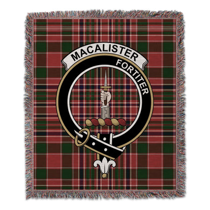 Physical Item 50" x 60" Macalister Clan Scottish Tartan Woven Blanket