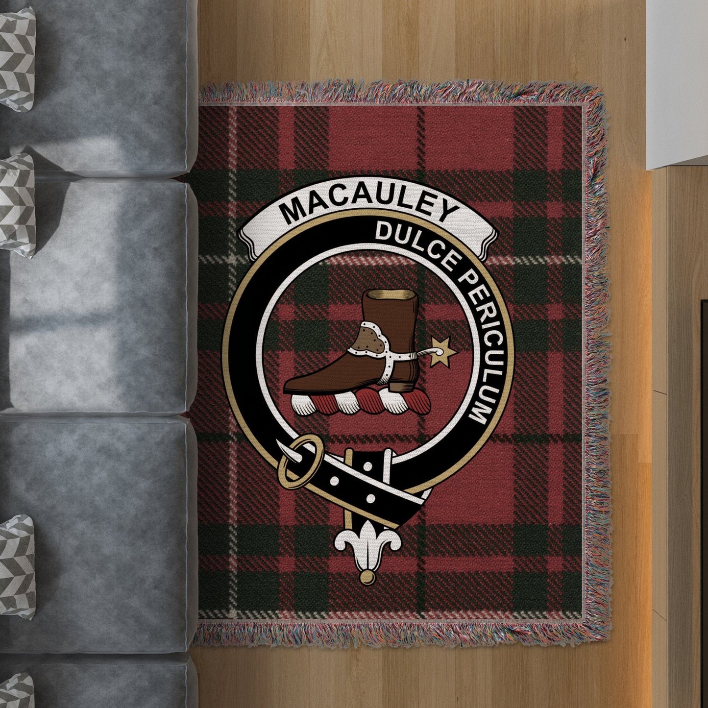 Physical Item 50" x 60" Macauley Clan Scottish Tartan Woven Blanket