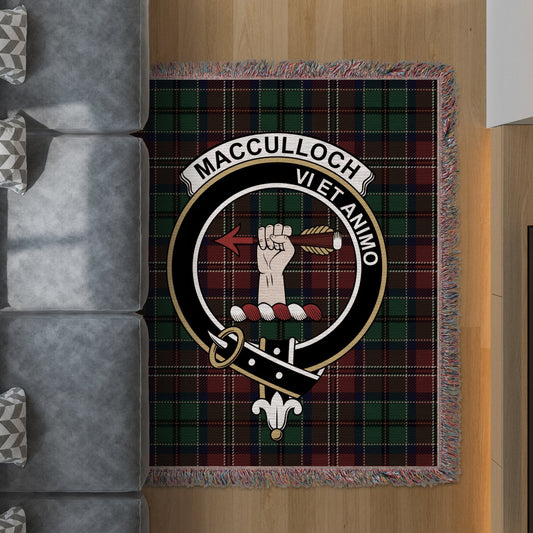 Physical Item 50" x 60" Macculloch Clan Scottish Tartan Woven Blanket