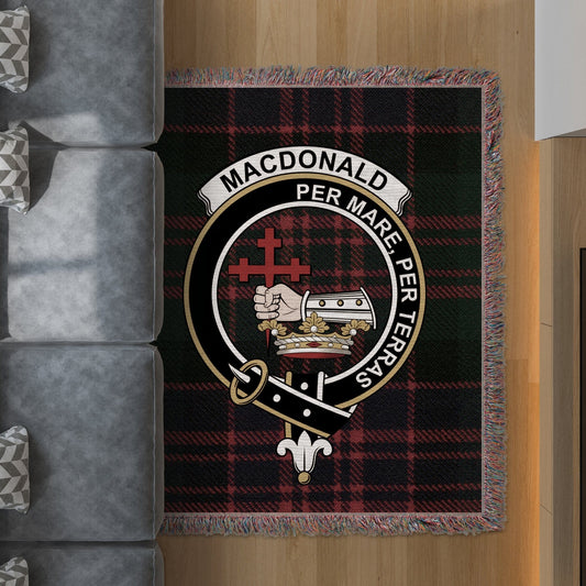 Physical Item 50" x 60" Macdonald Clan Scottish Tartan Woven Blanket