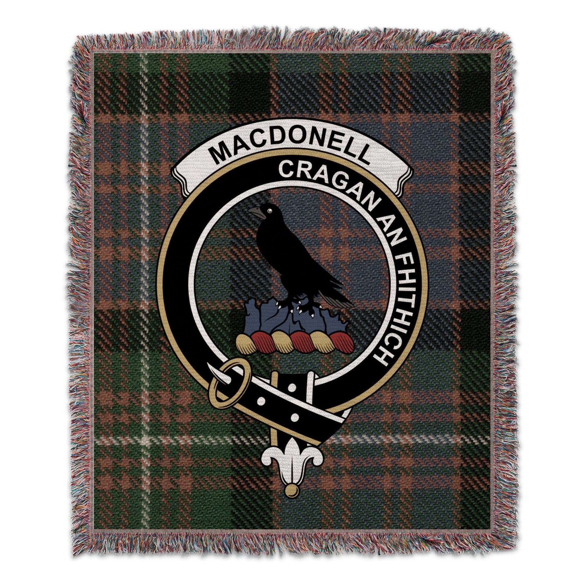 Physical Item 50" x 60" Macdonell Clan Scottish Tartan Woven Blanket