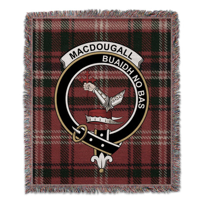 Physical Item 50" x 60" Macdougall Clan Scottish Tartan Woven Blanket