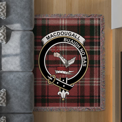 Physical Item 50" x 60" Macdougall Clan Scottish Tartan Woven Blanket