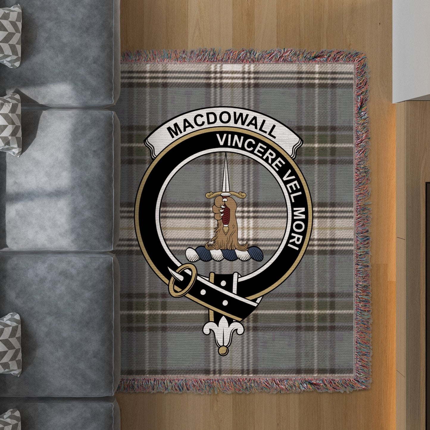 Physical Item 50" x 60" Macdowall Clan Scottish Tartan Woven Blanket