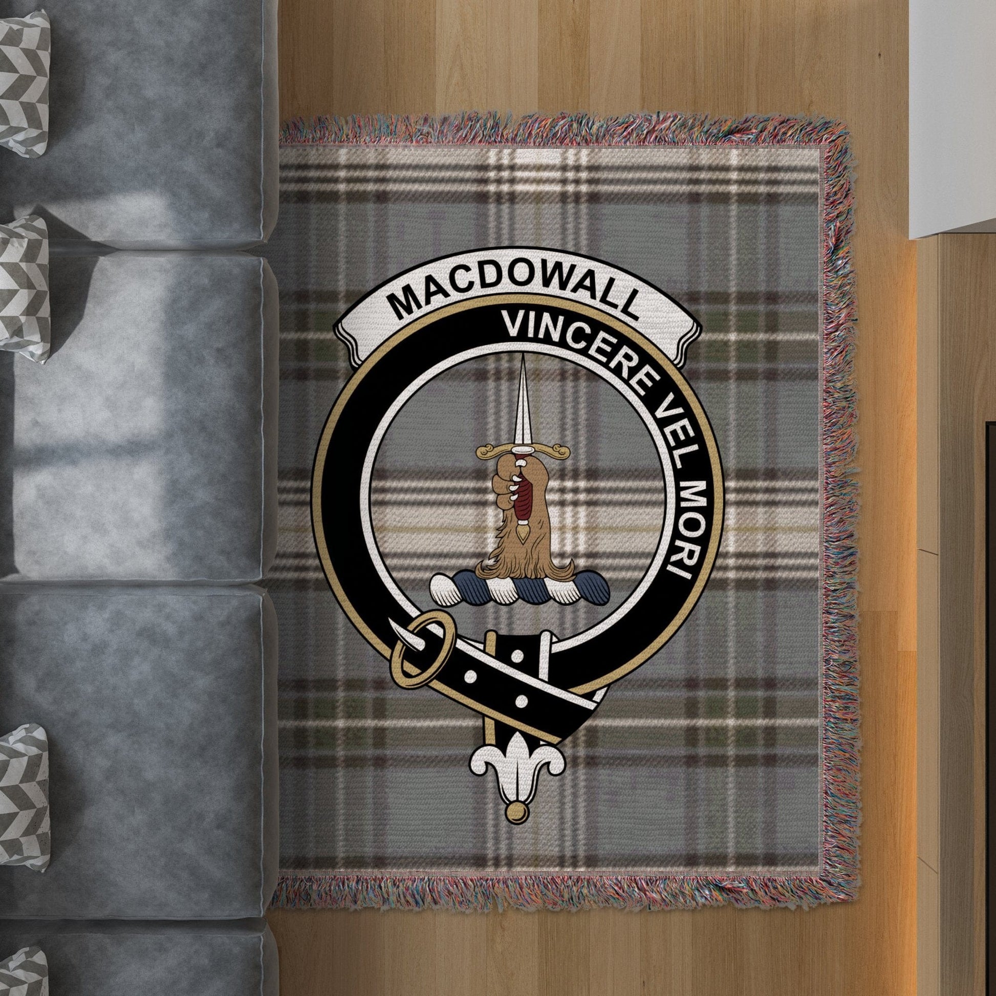 Physical Item 50" x 60" Macdowall Clan Scottish Tartan Woven Blanket