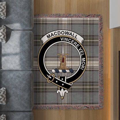 Physical Item 50" x 60" Macdowall Clan Scottish Tartan Woven Blanket