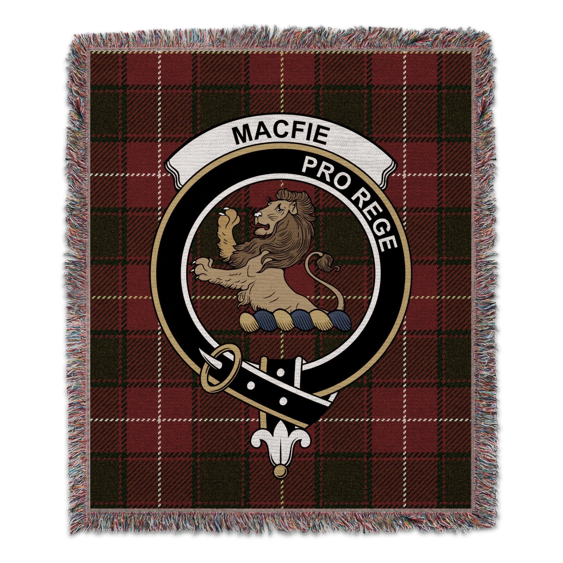 Physical Item 50" x 60" Macfie Clan Scottish Tartan Woven Blanket