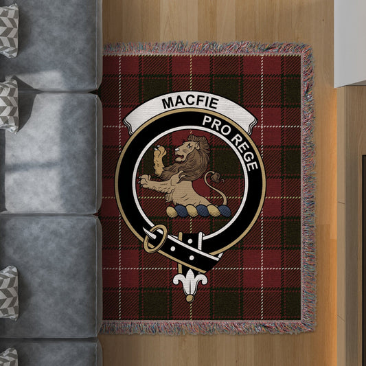 Physical Item 50" x 60" Macfie Clan Scottish Tartan Woven Blanket