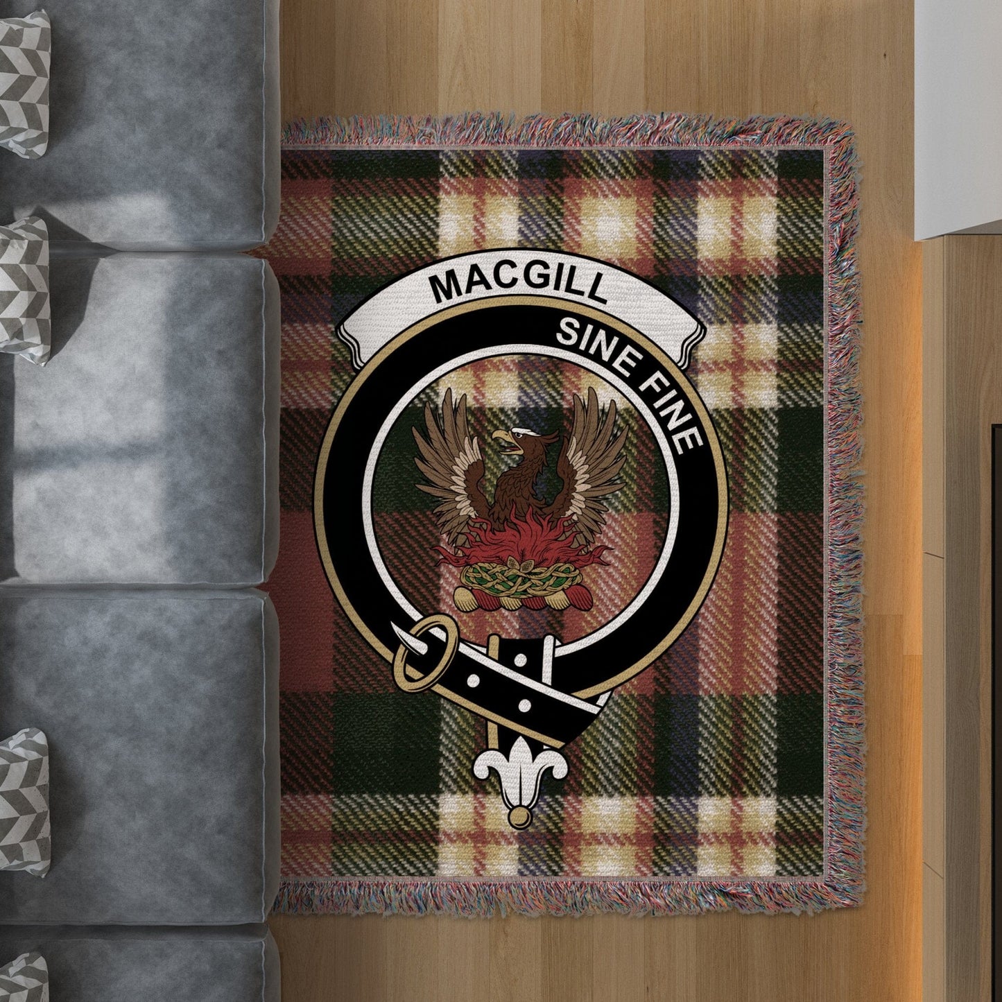 Physical Item 50" x 60" Macgill Clan Scottish Tartan Woven Blanket