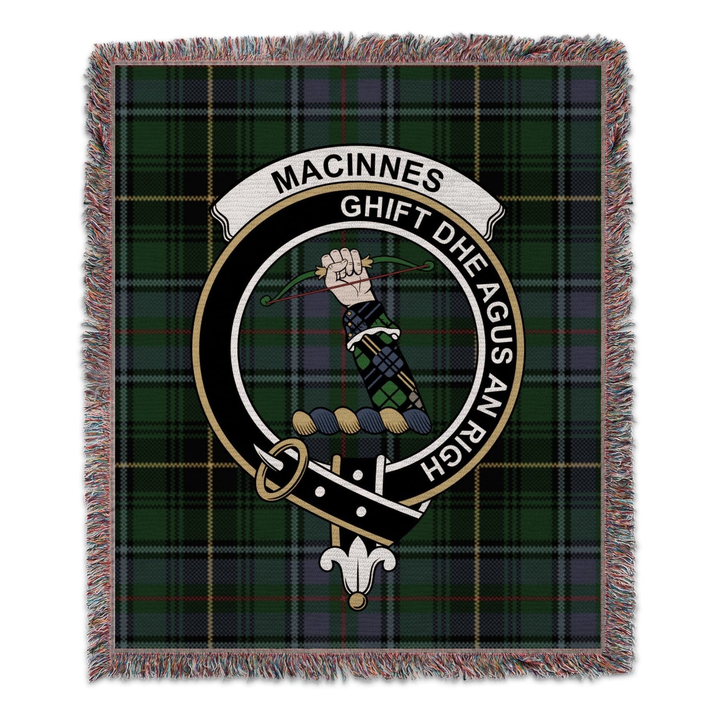 Physical Item 50" x 60" MacInnes Clan Scottish Tartan Woven Blanket