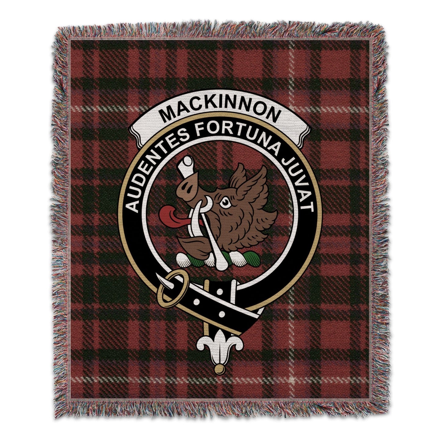 Physical Item 50" x 60" Mackinnon Clan Scottish Tartan Woven Blanket