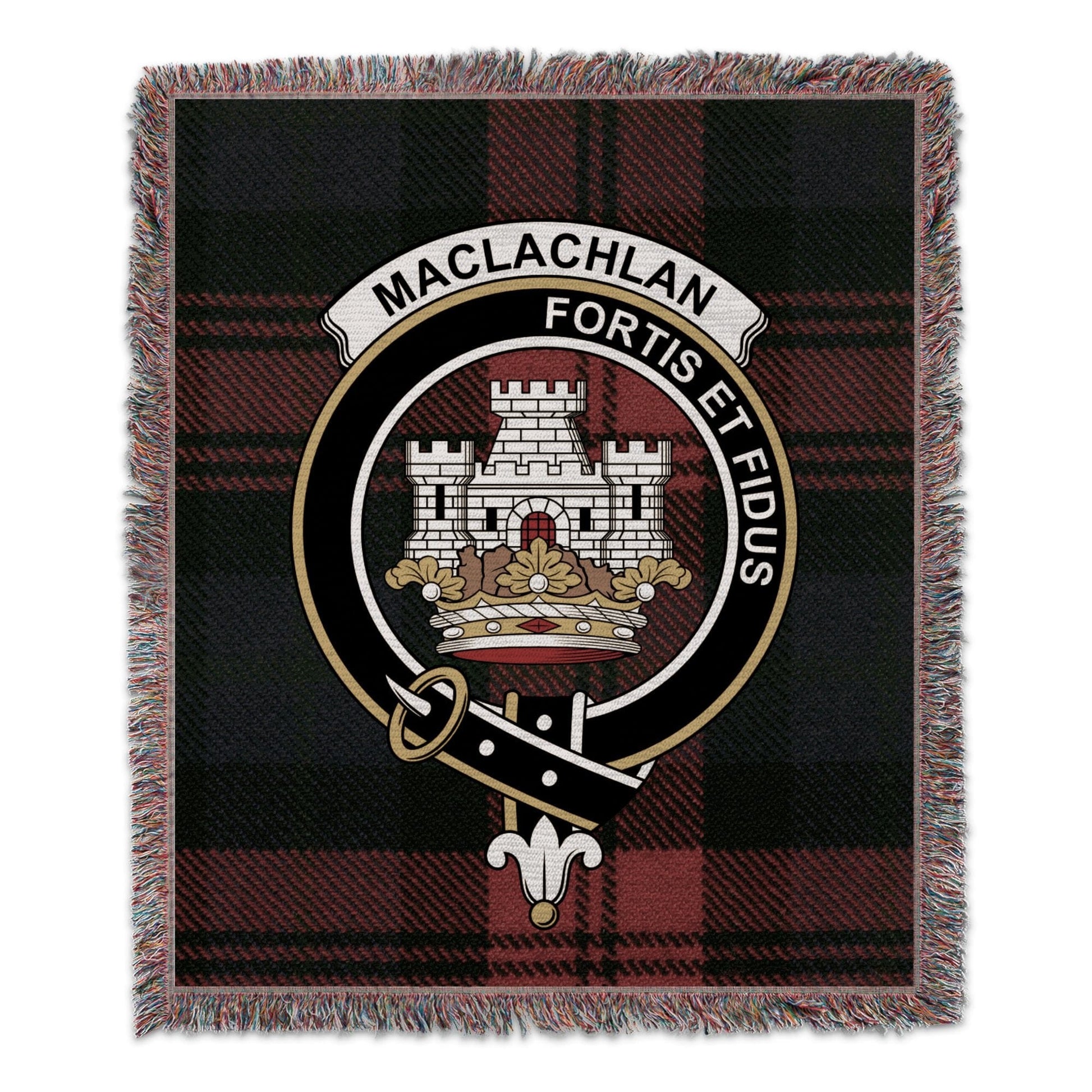 Physical Item 50" x 60" Maclachlan Clan Scottish Tartan Woven Blanket