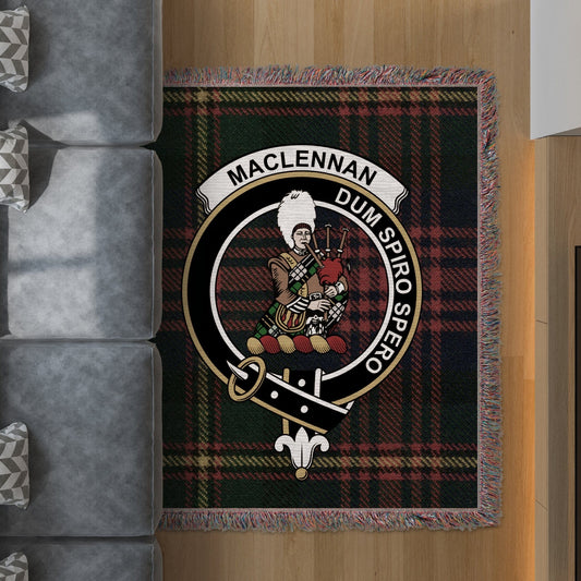 Physical Item 50" x 60" Maclennan Clan Scottish Tartan woven blanket