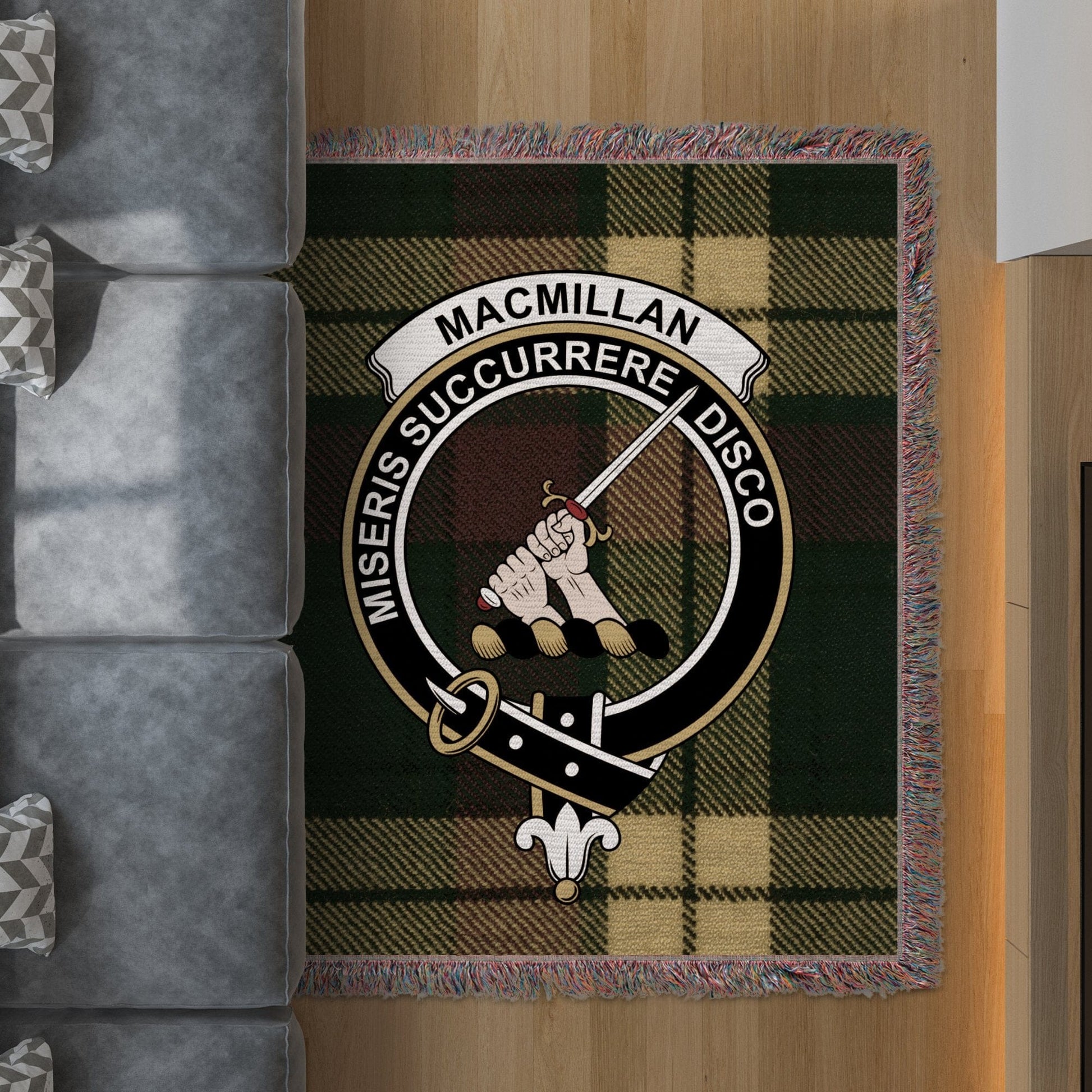 Physical Item 50" x 60" Macmillan Clan Scottish Tartan Woven Blanket