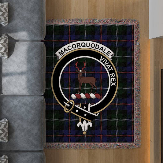 Physical Item 50" x 60" Macorquodale Clan Scottish Tartan Woven Blanket