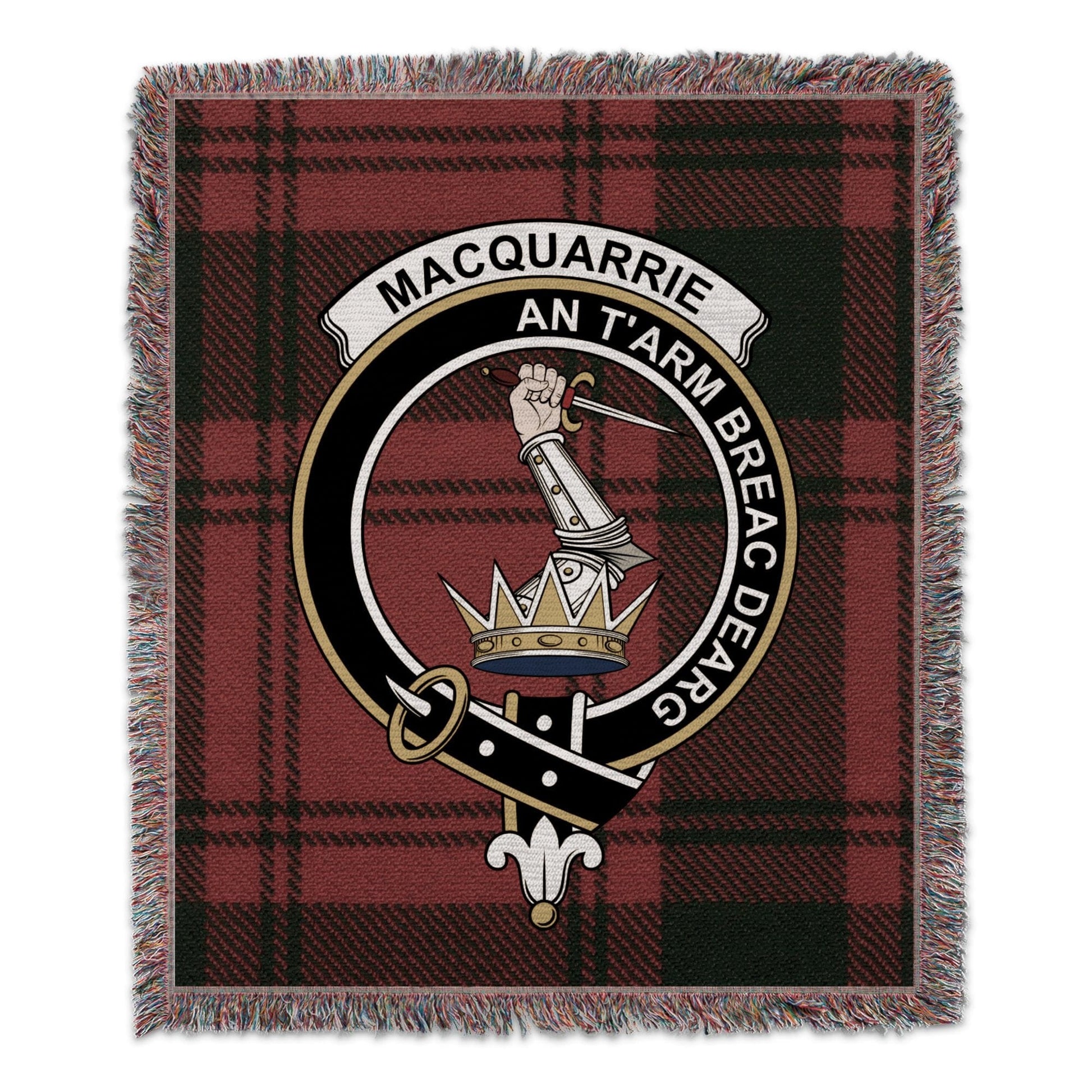 Physical Item 50" x 60" Macquarrie Clan Scottish Tartan Woven Blanket