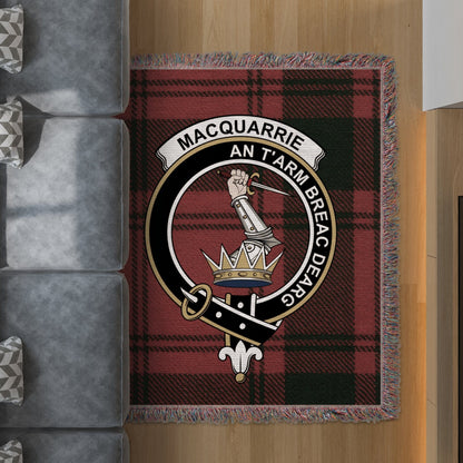 Physical Item 50" x 60" Macquarrie Clan Scottish Tartan Woven Blanket