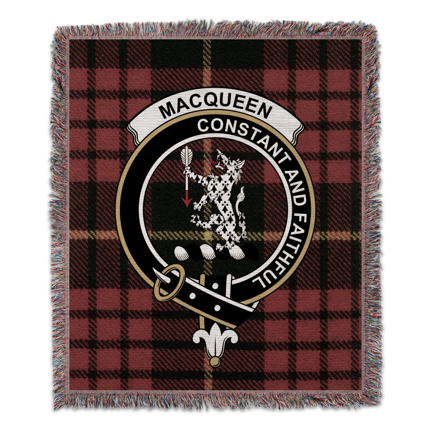 Physical Item 50" x 60" Macqueen Clan Constant and Faithful Woven Blanket