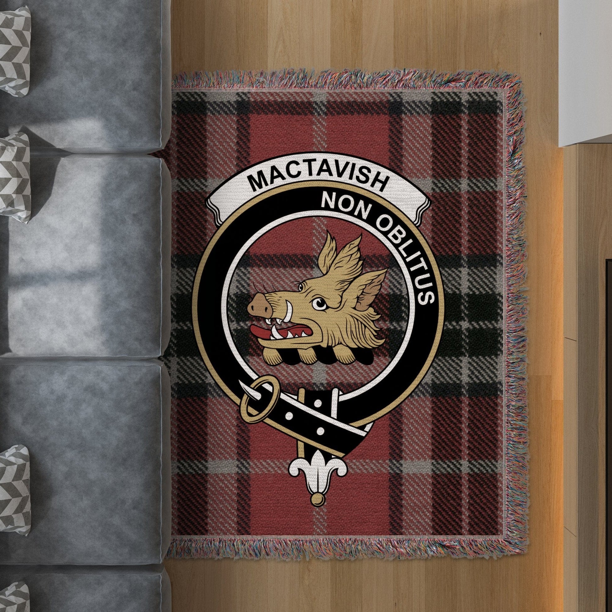 Physical Item 50" x 60" Mactavish Clan Scottish Tartan Woven Blanket