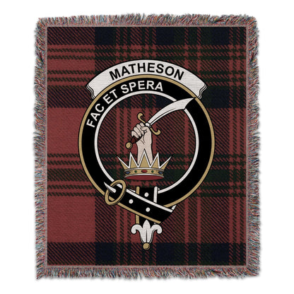 Physical Item 50" x 60" Matheson Clan Scottish Tartan Woven Blanket