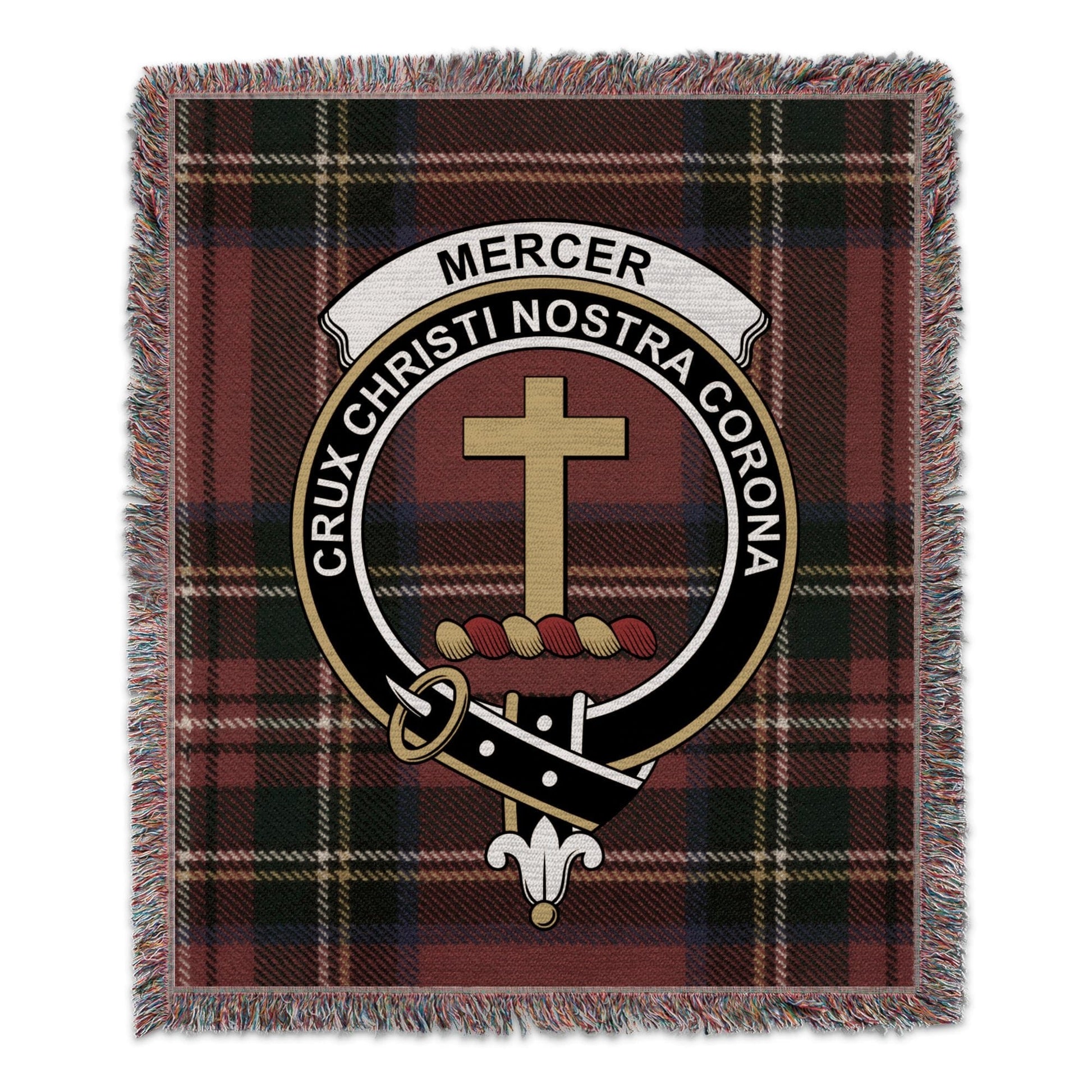 Physical Item 50" x 60" Mercer Clan Scottish Tartan Woven Blanket