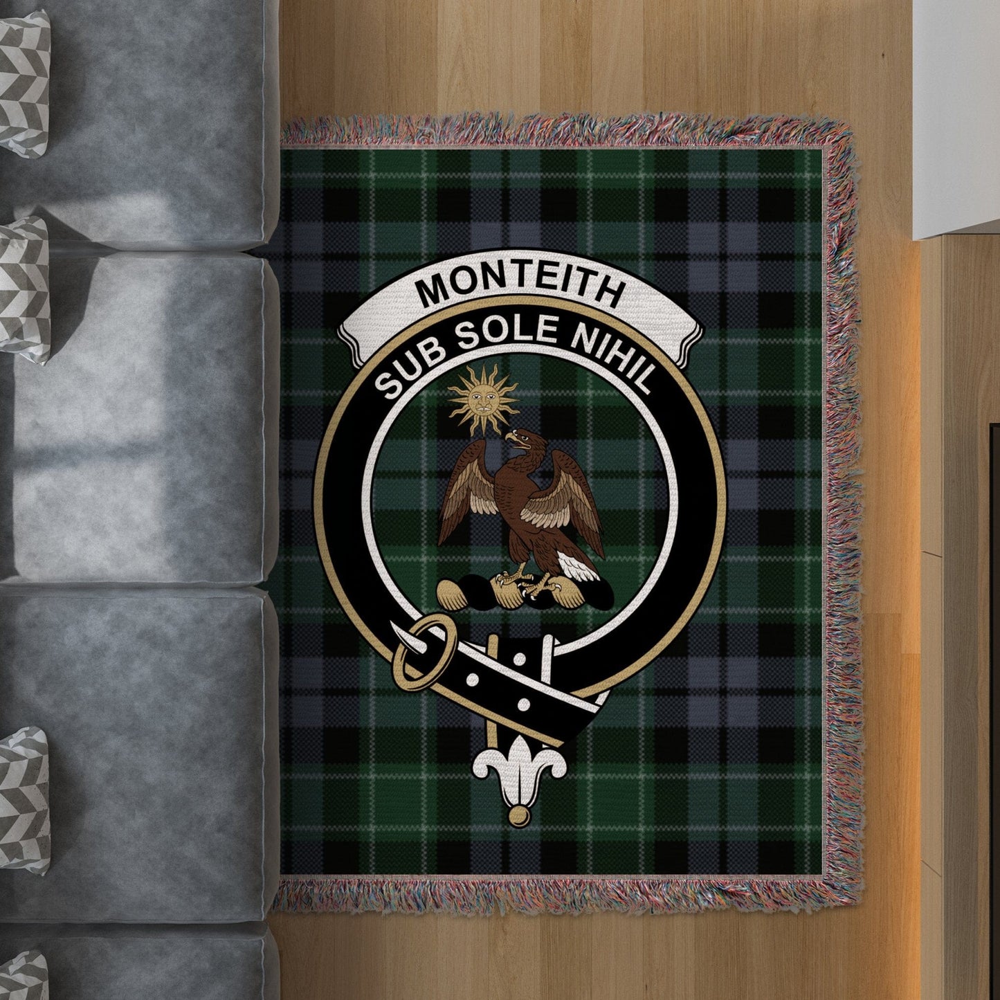 Physical Item 50" x 60" Monteith Clan Scottish Tartan Woven Blanket