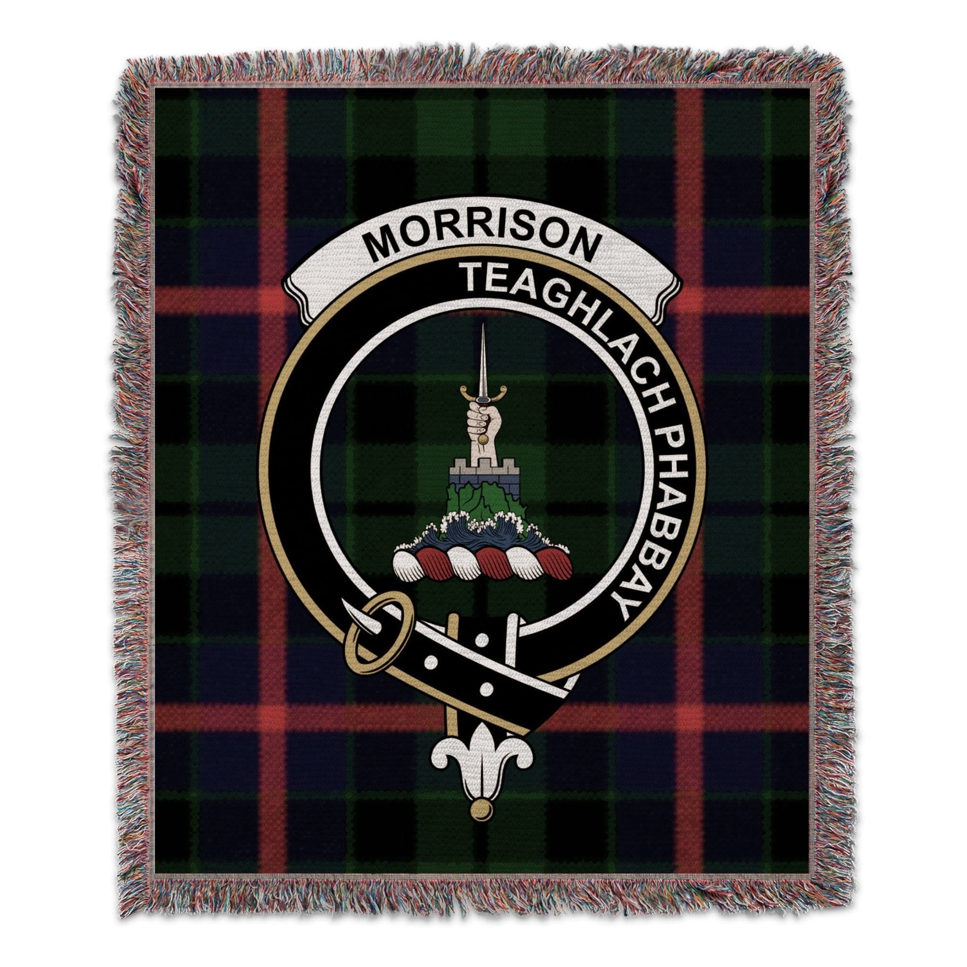 Physical Item 50" x 60" Morrison Teaghlach Phabbay Scottish Tartan Woven Blanket