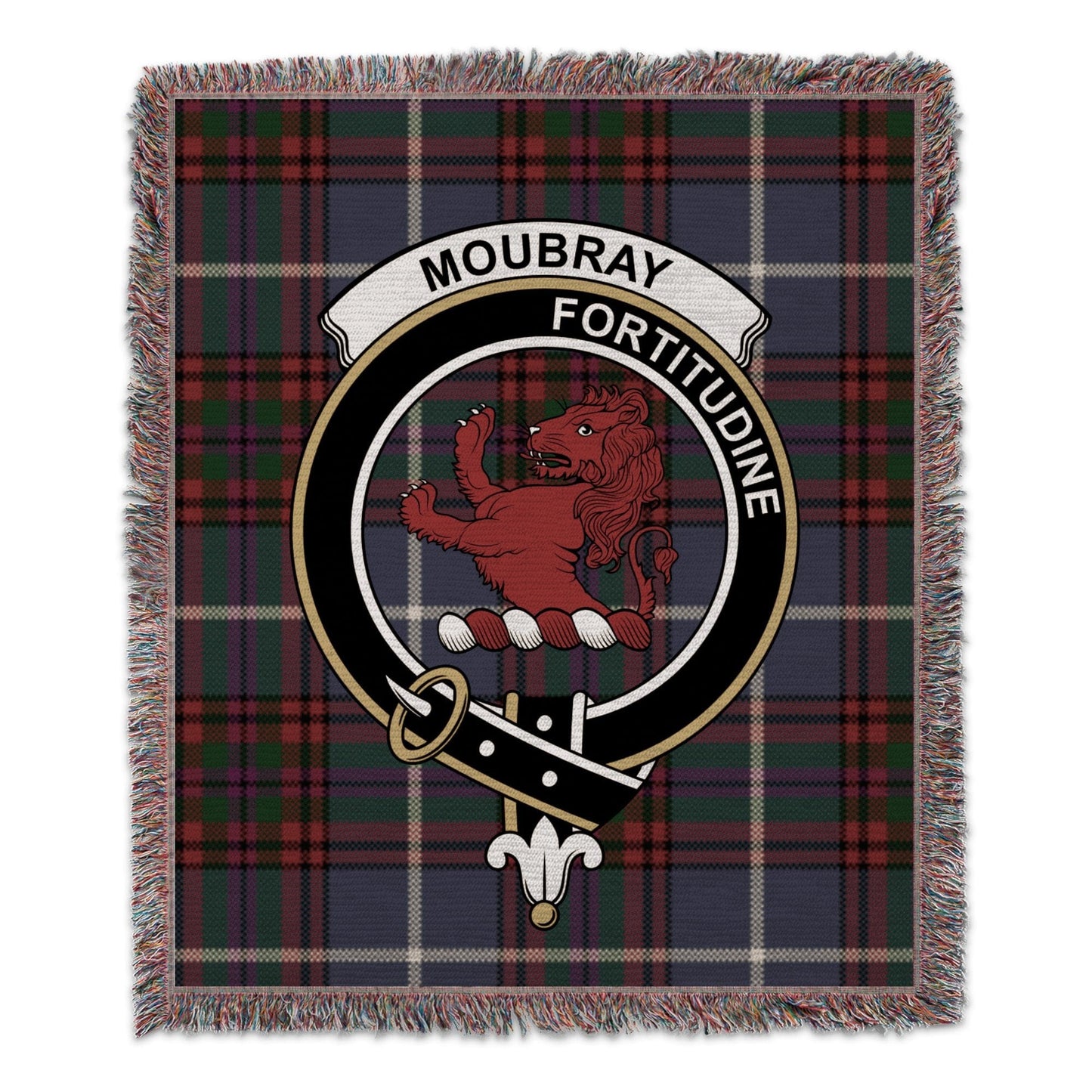 Physical Item 50" x 60" Mowbray Clan Fortitudine Tartan Woven Blanket