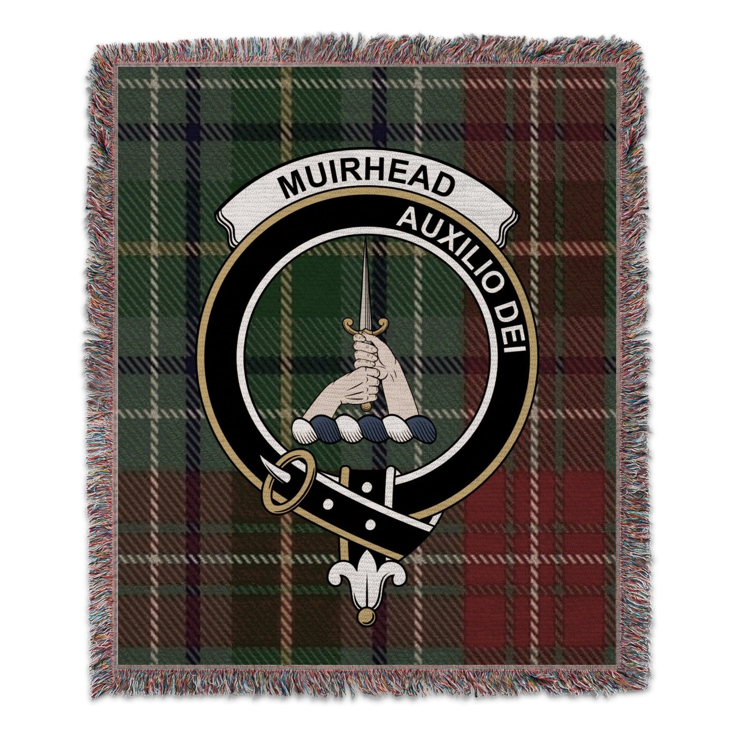 Physical Item 50" x 60" Muirhead Auxilio Dei Scottish Tartan Woven Blanket