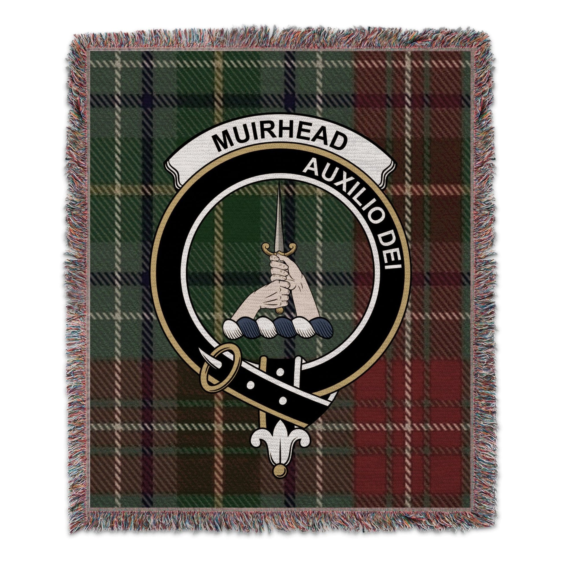 Physical Item 50" x 60" Muirhead Auxilio Dei Scottish Tartan Woven Blanket