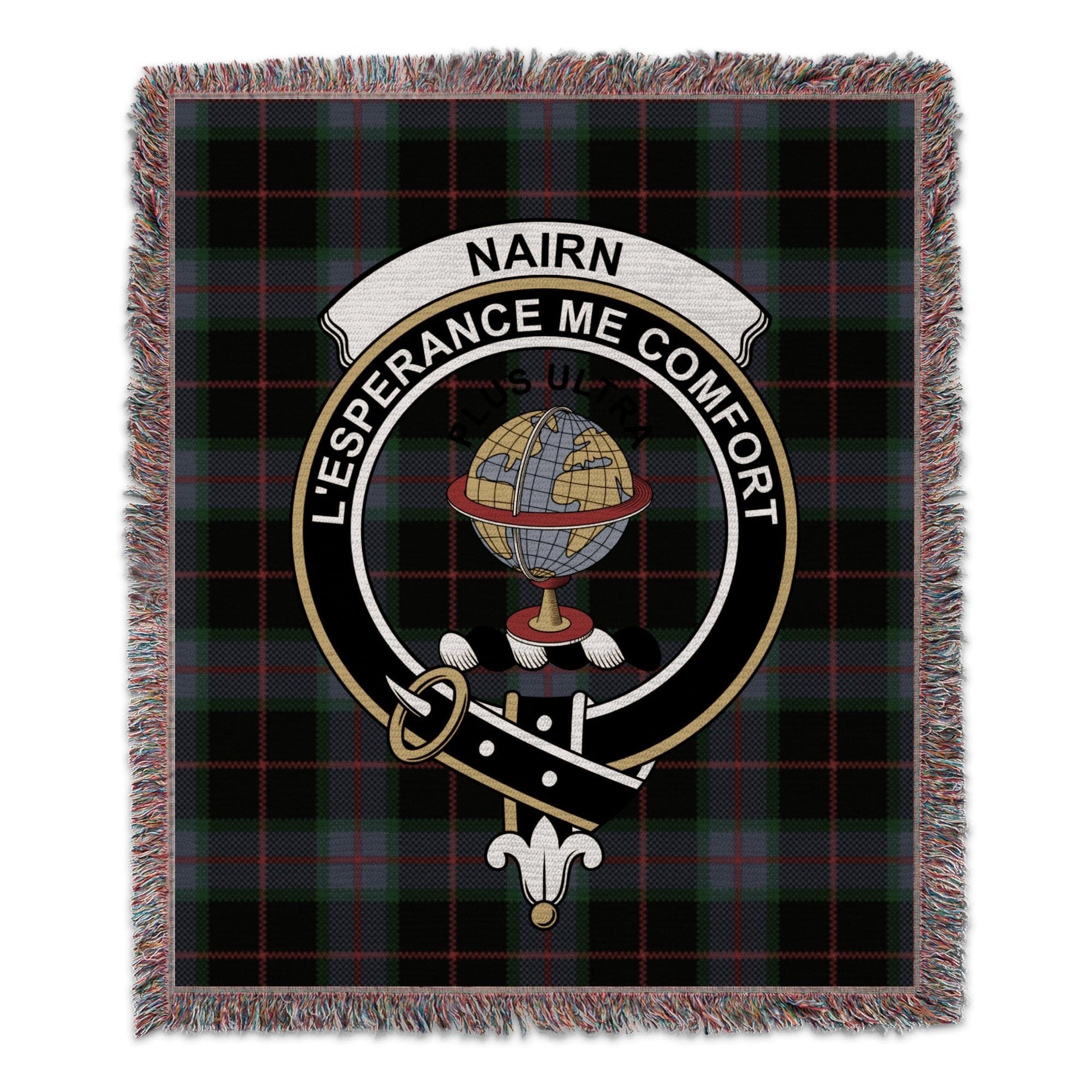 Physical Item 50" x 60" Nairn Clan Scottish Tartan Woven Blanket