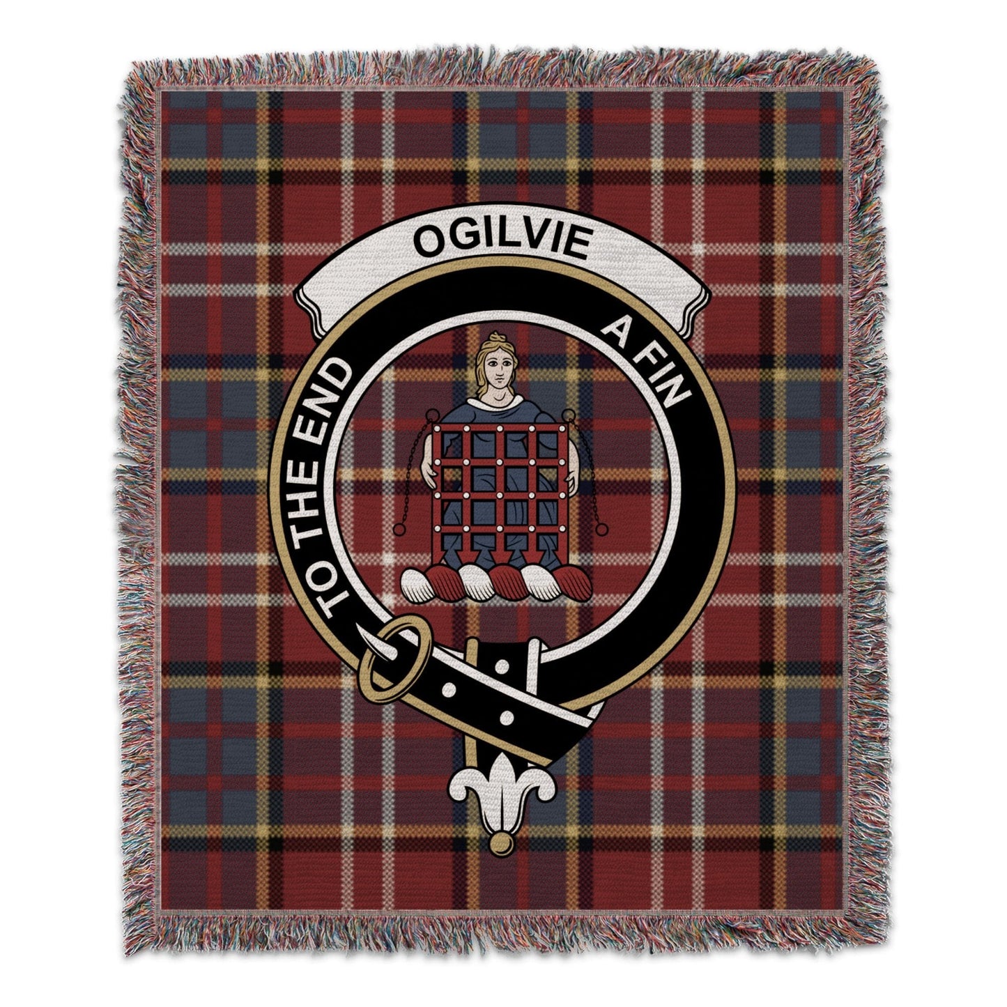 Physical Item 50" x 60" Ogilvie Clan Scottish Tartan Woven Blanket