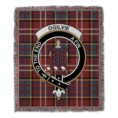 Physical Item 50" x 60" Ogilvie Clan Scottish Tartan Woven Blanket