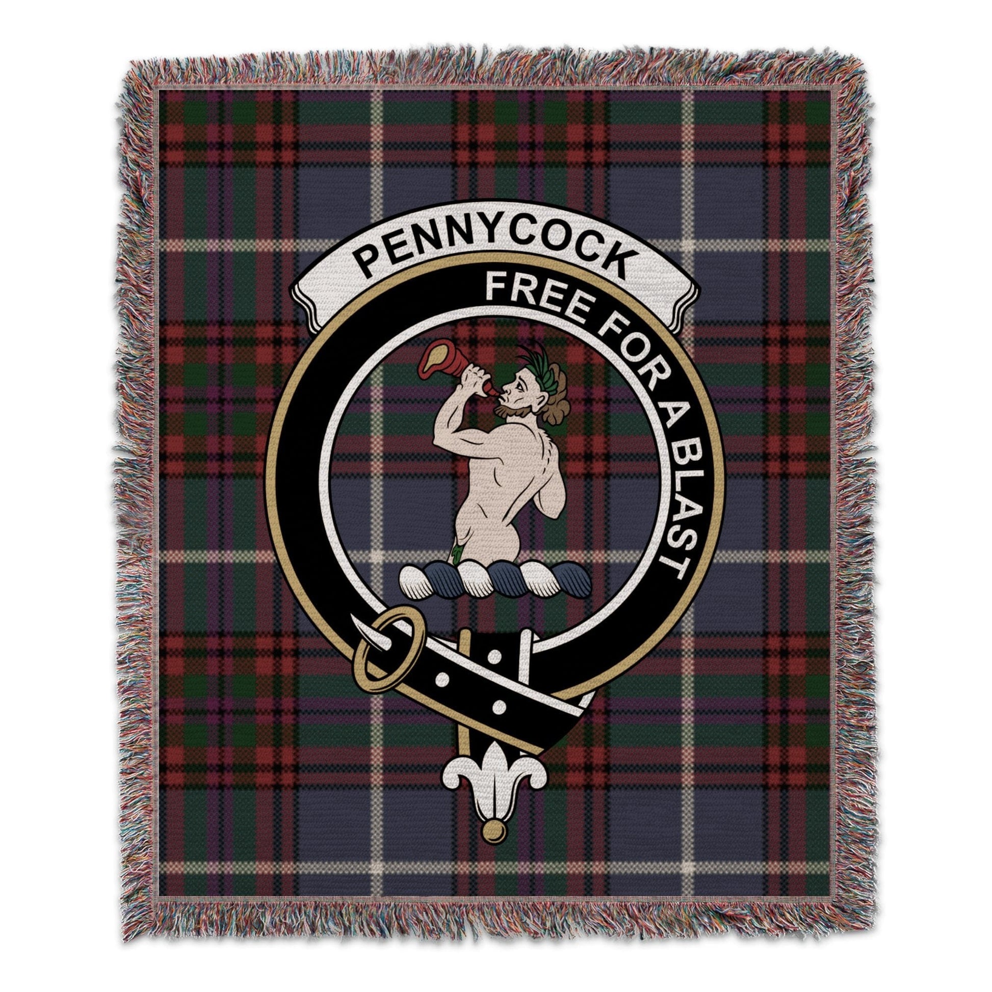 Physical Item 50" x 60" Pennycock Clan Scottish Tartan Woven Blanket