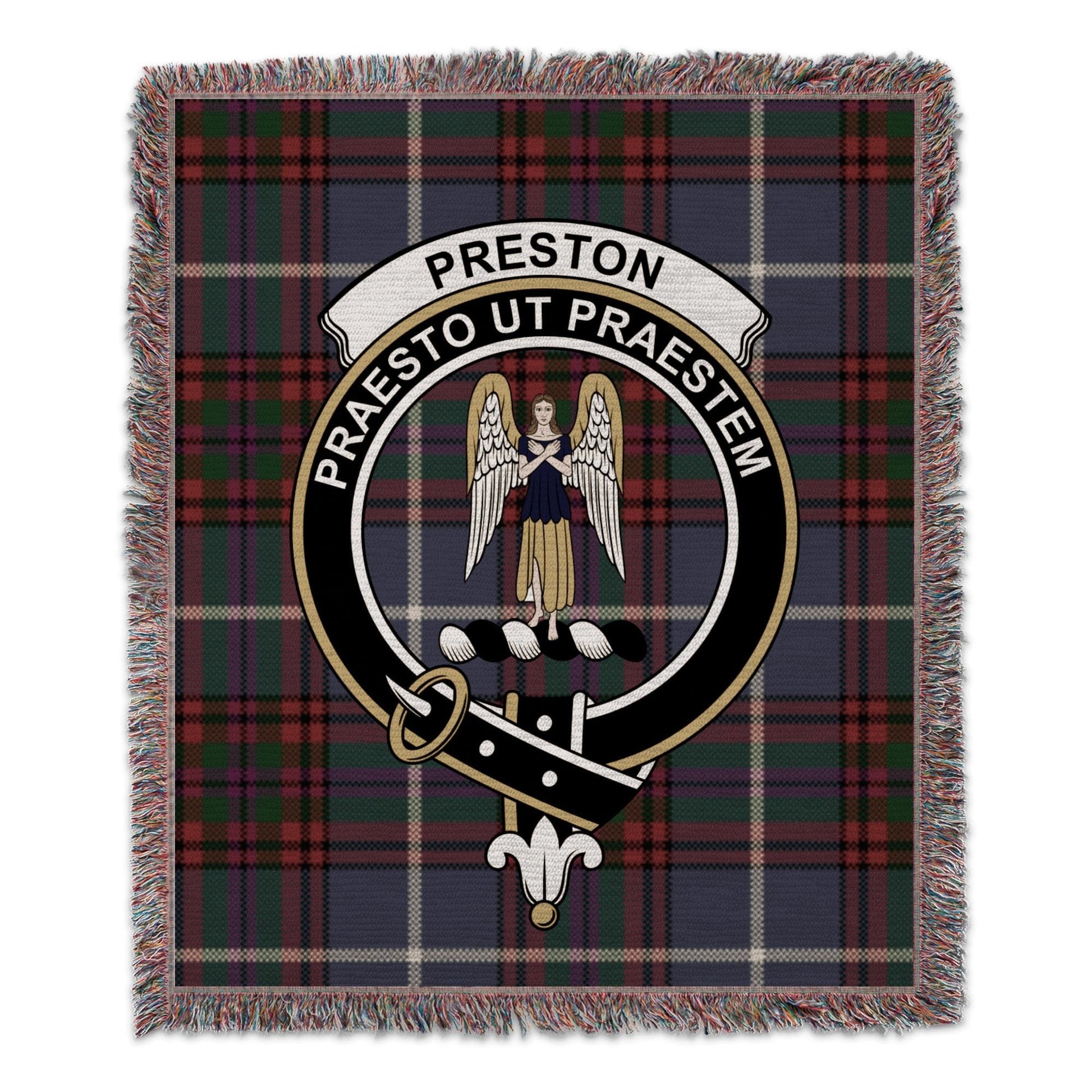 Physical Item 50" x 60" Preston Clan Scottish Tartan Woven Blanket