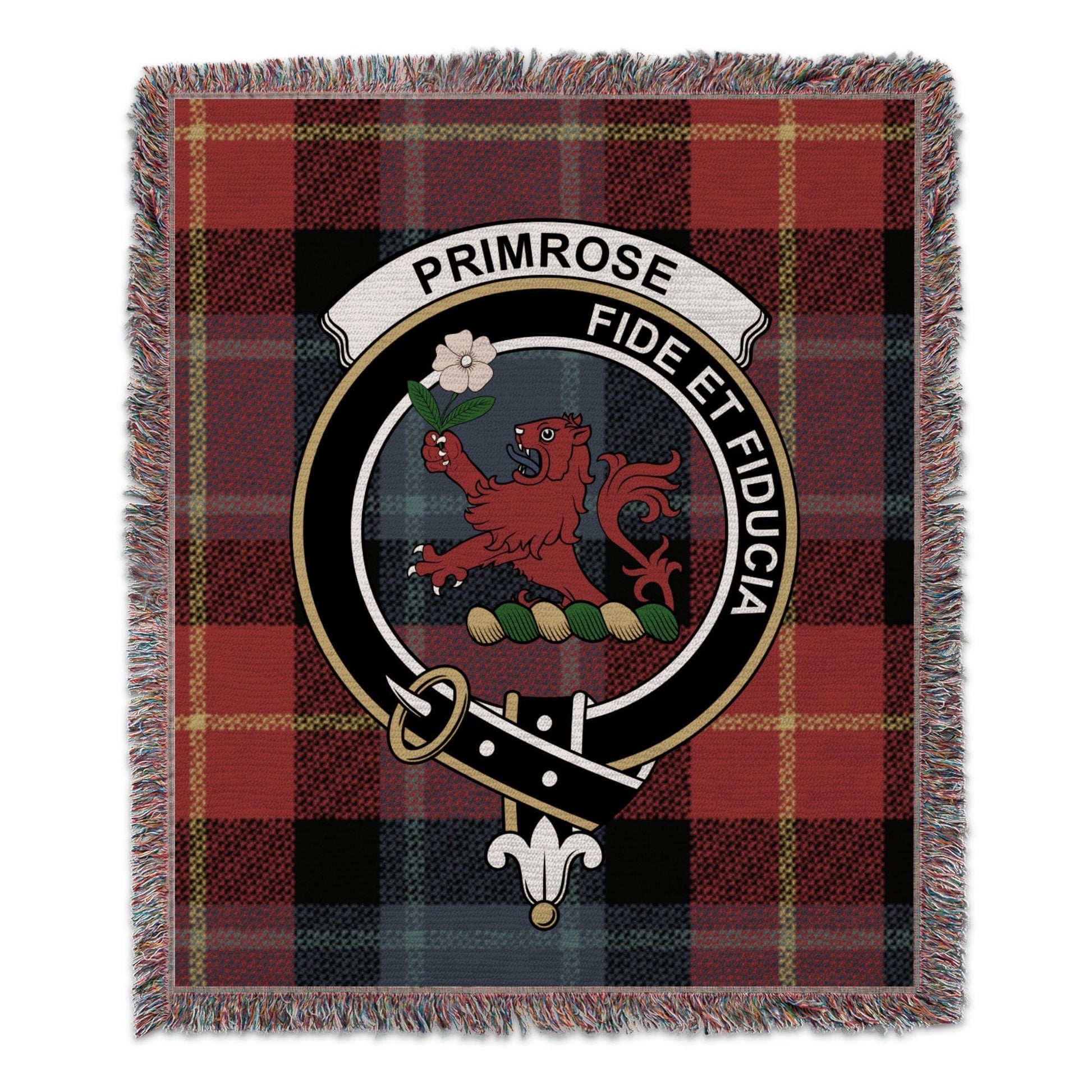 Physical Item 50" x 60" Primrose Clan Scottish Tartan Woven Blanket