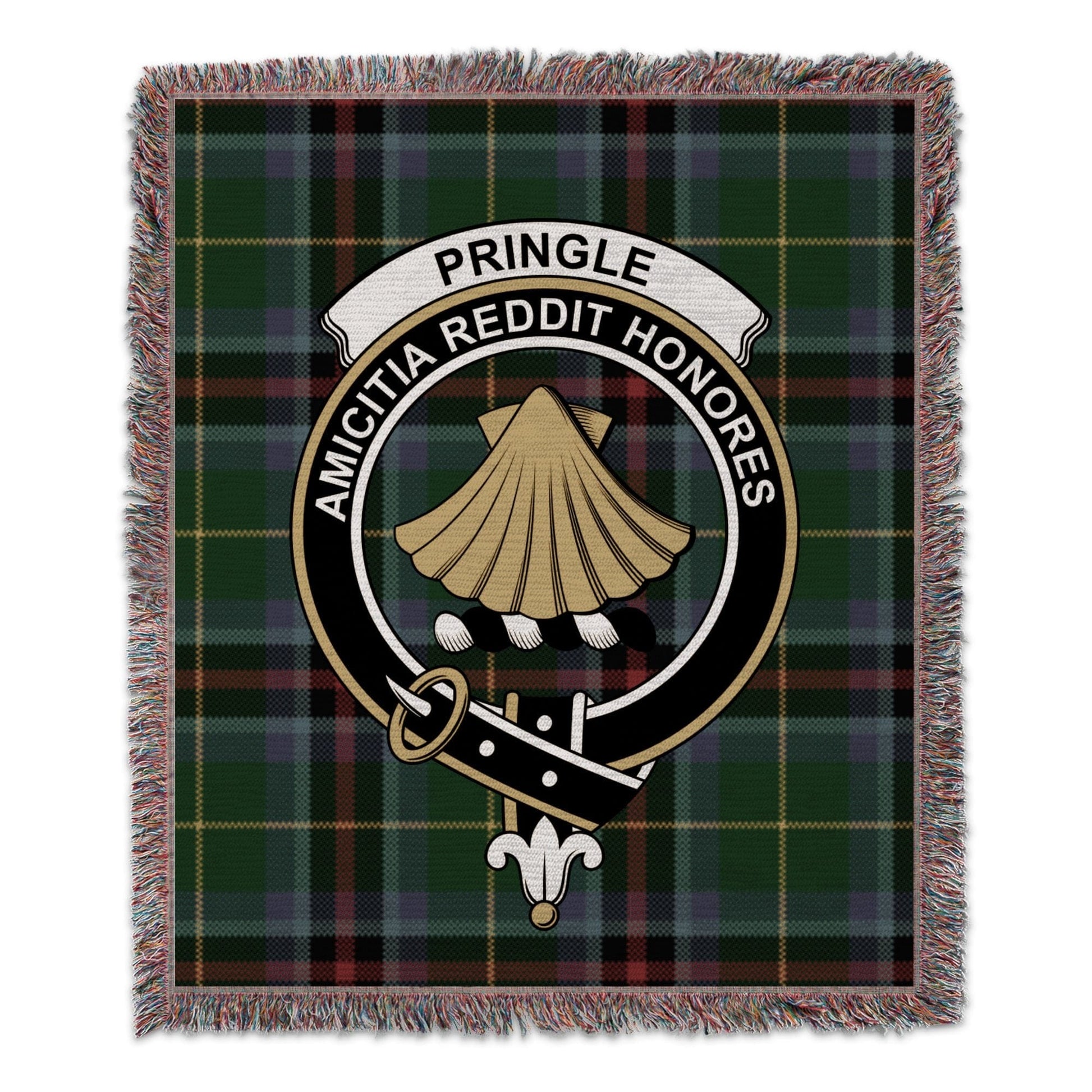 Physical Item 50" x 60" Pringle Clan Scottish Tartan Woven Blanket