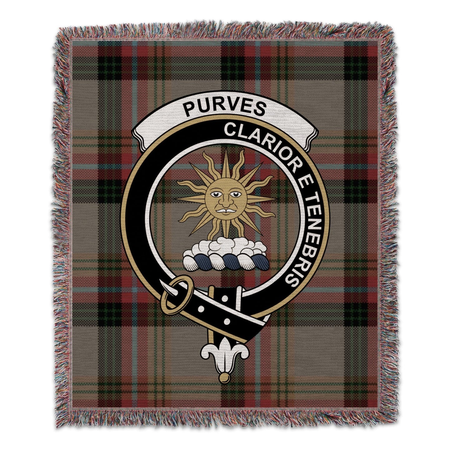 Physical Item 50" x 60" Purves Clan Scottish Tartan Woven Blanket