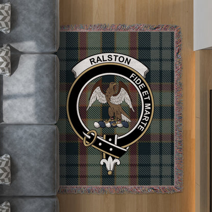 Physical Item 50" x 60" Ralston Clan Scottish Tartan Woven Blanket