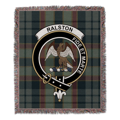 Physical Item 50" x 60" Ralston Clan Scottish Tartan Woven Blanket